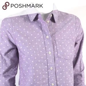 MADEWELL Purple White Polka Dot Button Down Shirt